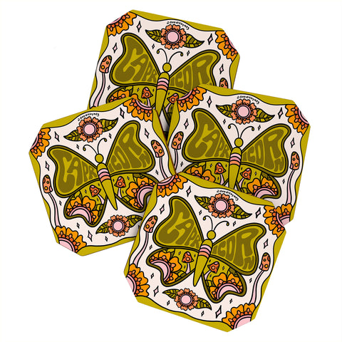 Doodle By Meg Capricorn Butterfly Coaster Set