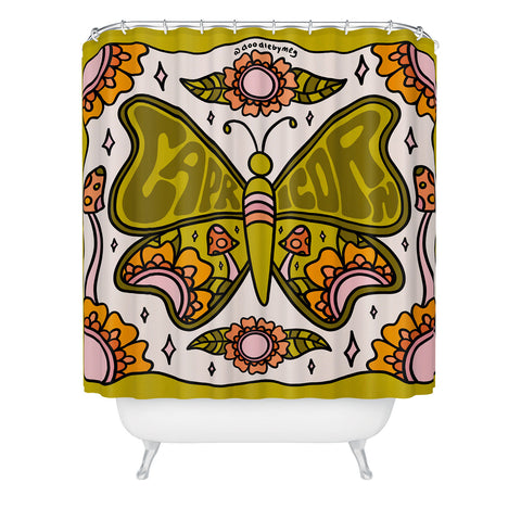 Doodle By Meg Capricorn Butterfly Shower Curtain