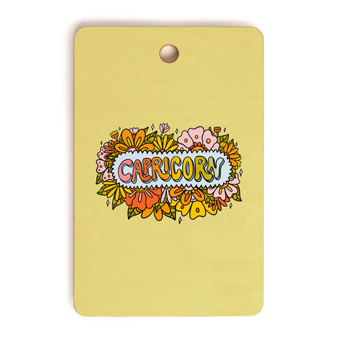 Doodle By Meg Capricorn Flowers Cutting Board Rectangle