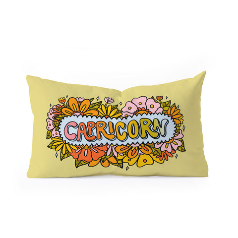 Doodle By Meg Capricorn Flowers Oblong Throw Pillow