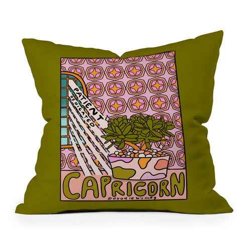 Doodle By Meg Capricorn Plant Throw Pillow