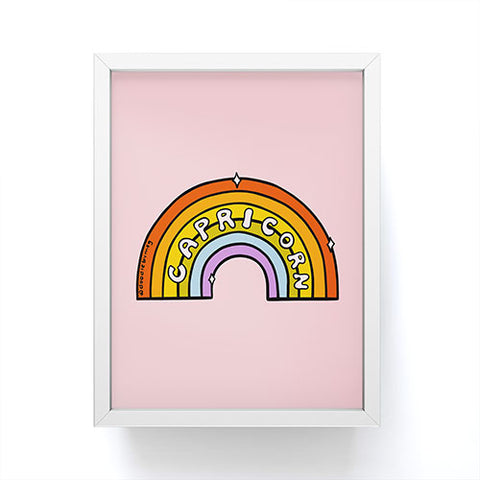Doodle By Meg Capricorn Rainbow Framed Mini Art Print