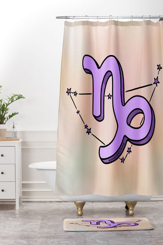 Doodle By Meg Capricorn Symbol Shower Curtain And Mat