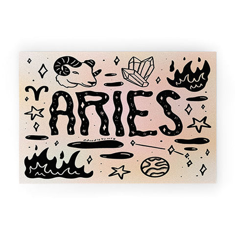 Doodle By Meg Celestial Aries Welcome Mat