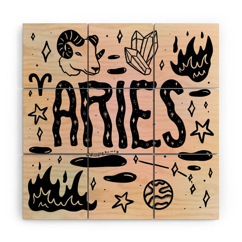 Doodle By Meg Celestial Aries Wood Wall Mural