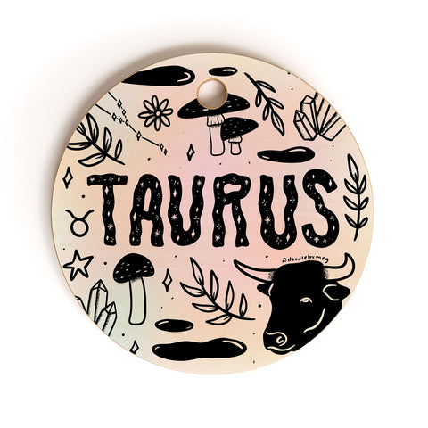 Doodle By Meg Celestial Taurus Cutting Board Round