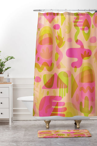 Doodle By Meg Colorful Cutout Print Shower Curtain And Mat