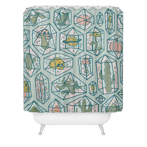 Doodle By Meg Crystals and Plants Shower Curtain