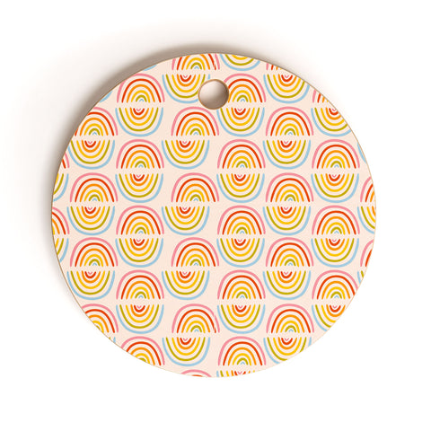 Doodle By Meg Doodle Rainbow Print Cutting Board Round