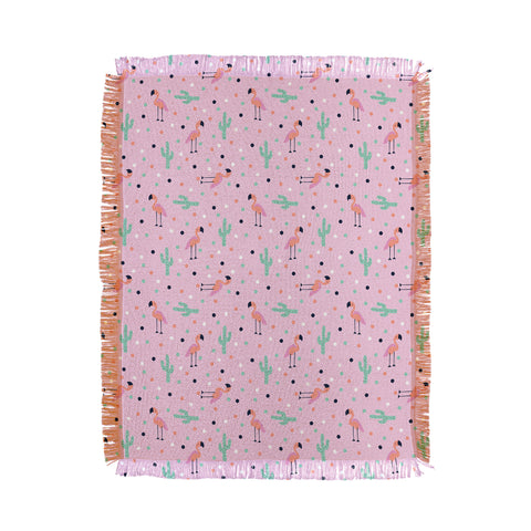 Doodle By Meg Flamingo and Cactus Throw Blanket
