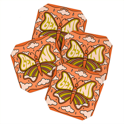 Doodle By Meg Gemini Butterfly Coaster Set