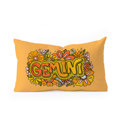 Doodle By Meg Gemini Flowers Oblong Throw Pillow
