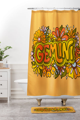 Doodle By Meg Gemini Flowers Shower Curtain And Mat