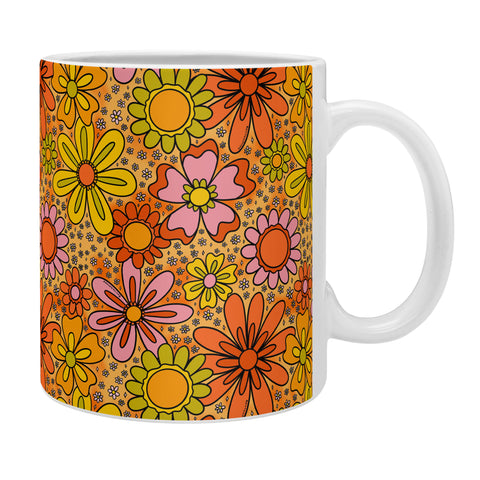 Doodle By Meg Groovy Flowers in Orange Coffee Mug