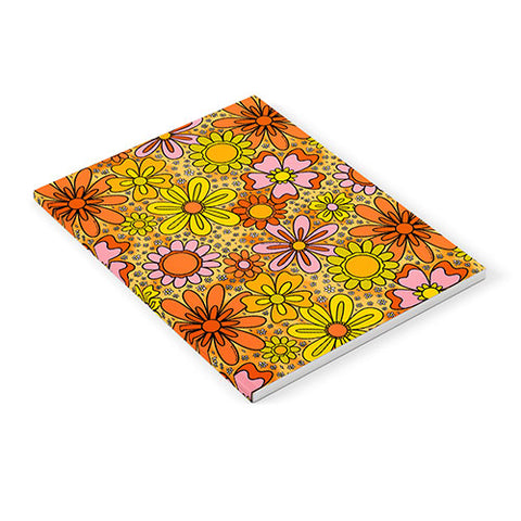 Doodle By Meg Groovy Flowers in Orange Notebook