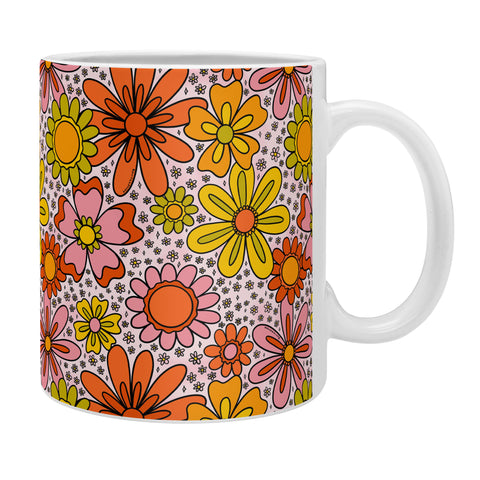 Doodle By Meg Groovy Flowers in Pink Coffee Mug