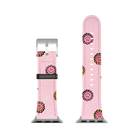 Doodle By Meg Happy Flowers in Pink Print Apple Watch Band