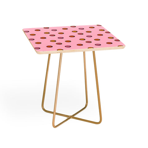 Doodle By Meg Happy Flowers in Pink Print Side Table