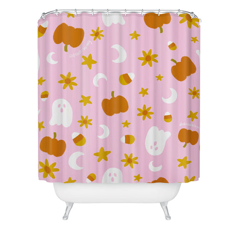 Doodle By Meg Is It Fall Yet in Pink Shower Curtain