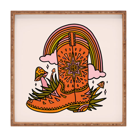 Doodle By Meg Leo Cowboy Boot Square Tray