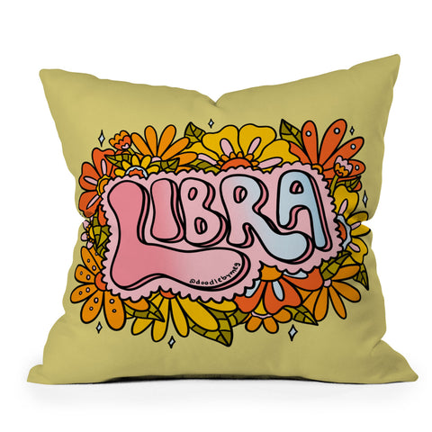 Doodle By Meg Libra Flowers Throw Pillow