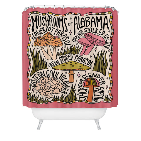 Doodle By Meg Mushrooms of Alabama Shower Curtain
