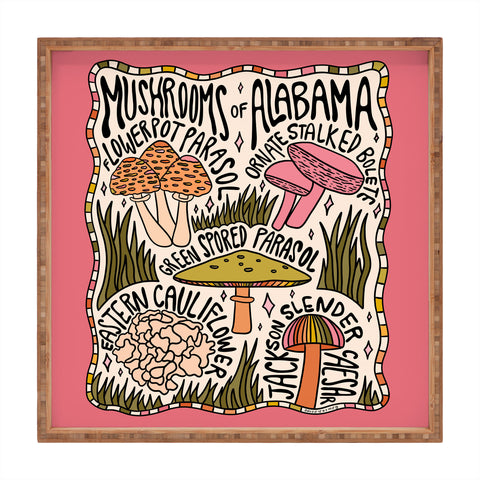 Doodle By Meg Mushrooms of Alabama Square Tray