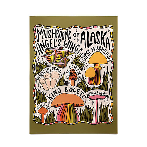 Doodle By Meg Mushrooms of Alaska Poster