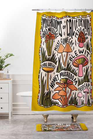 Doodle By Meg Mushrooms of California Shower Curtain And Mat