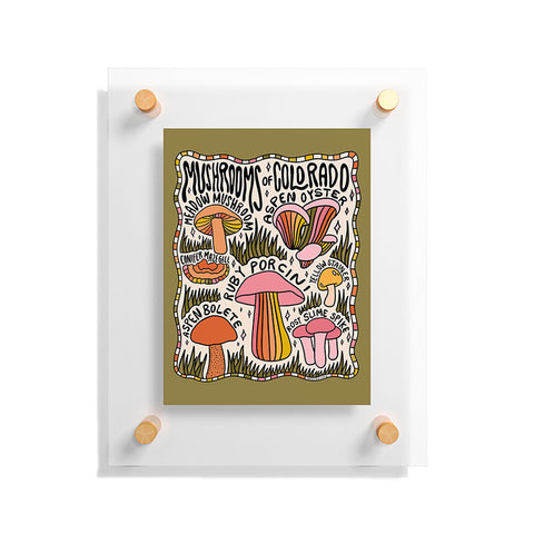 Doodle By Meg Mushrooms of Colorado Floating Acrylic Print