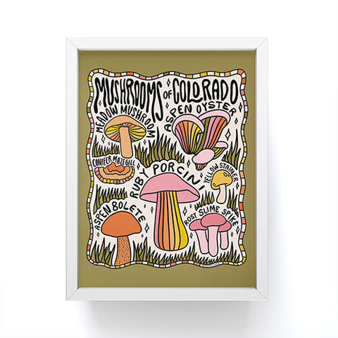 Doodle By Meg Mushrooms of Colorado Framed Mini Art Print
