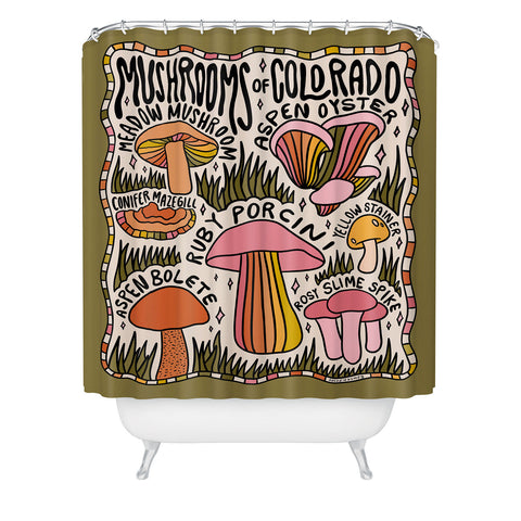 Doodle By Meg Mushrooms of Colorado Shower Curtain