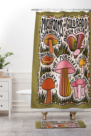 Doodle By Meg Mushrooms of Colorado Shower Curtain And Mat