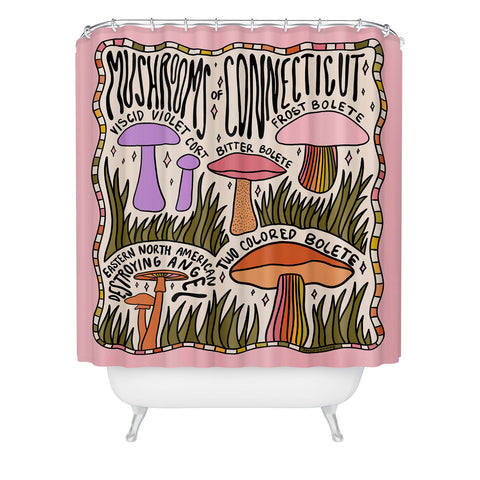 Doodle By Meg Mushrooms of Connecticut Shower Curtain