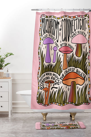 Doodle By Meg Mushrooms of Connecticut Shower Curtain And Mat