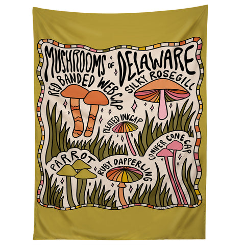 Doodle By Meg Mushrooms of Delaware Tapestry
