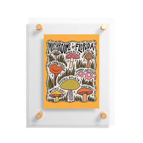 Doodle By Meg Mushrooms of Florida Floating Acrylic Print