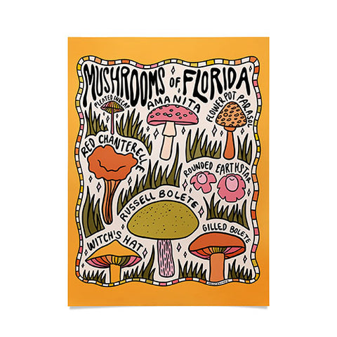 Doodle By Meg Mushrooms of Florida Poster
