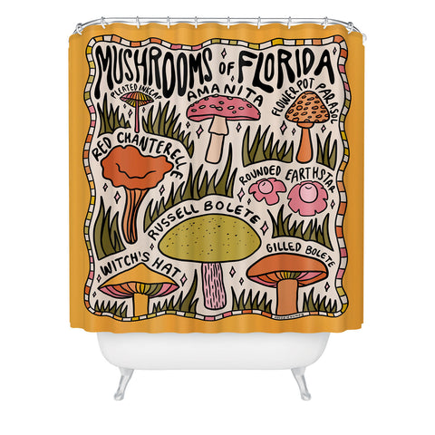 Doodle By Meg Mushrooms of Florida Shower Curtain
