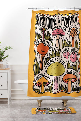 Doodle By Meg Mushrooms of Florida Shower Curtain And Mat