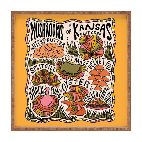 Doodle By Meg Mushrooms of Kansas Square Tray