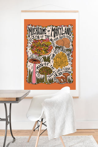 Doodle By Meg Mushrooms of Maryland Art Print And Hanger