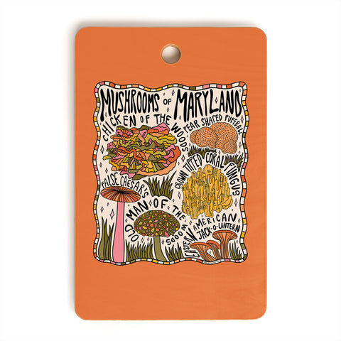 Doodle By Meg Mushrooms of Maryland Cutting Board Rectangle