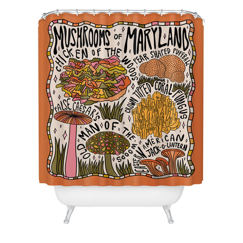 Doodle By Meg Mushrooms of Maryland Shower Curtain