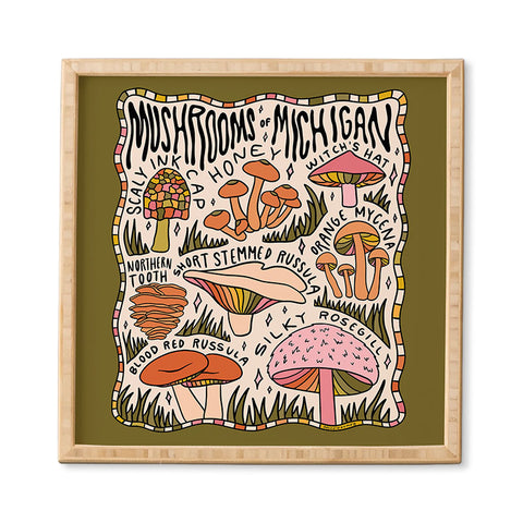 Doodle By Meg Mushrooms of Michigan Framed Wall Art
