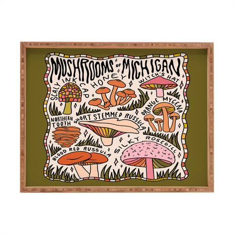 Doodle By Meg Mushrooms of Michigan Rectangular Tray