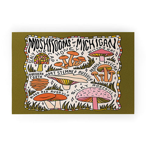 Doodle By Meg Mushrooms of Michigan Welcome Mat