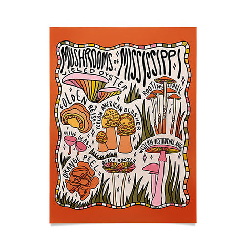 Doodle By Meg Mushrooms of Mississippi Poster