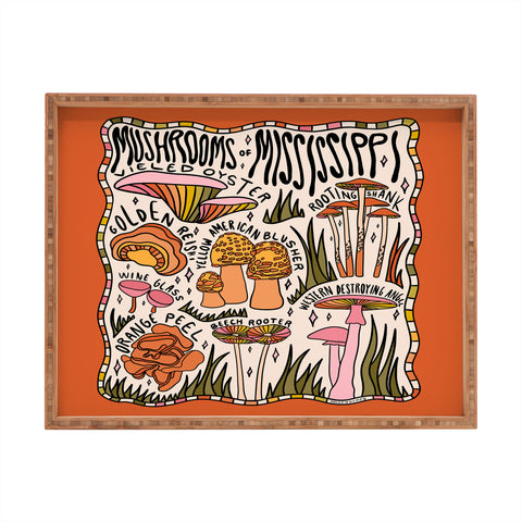 Doodle By Meg Mushrooms of Mississippi Rectangular Tray