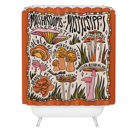 Doodle By Meg Mushrooms of Mississippi Shower Curtain